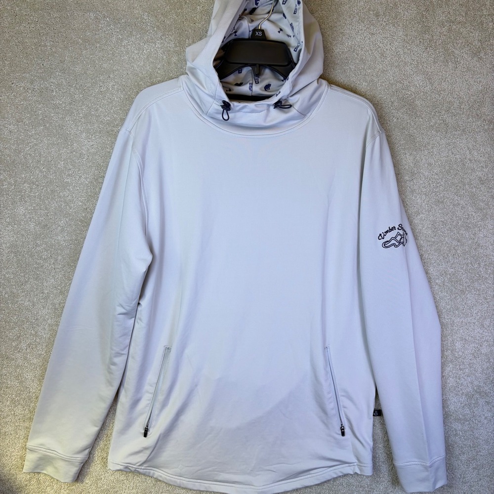 Swannies Timber Stone Hoodie Men Large Gray Scuba Neck Golf Performance Pullover